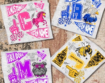 Custom Mascot Preppy Retro Shirt, Homecoming Pennant Shirt, Cheer Team Matching, Favorite Team Tee, School Spirit Shirt, Sport Lover Gift