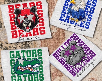 Camiseta de mascota colorida y personalizada, camiseta de mascota personalizada, camiseta de mascota escolar, camiseta de mascota personalizada, camisetas escolares, camiseta de equipo favorito