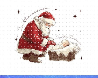 Jesus is the reason For the Season PNG, Christmas Png, Christmas Jesus png, Christmas Season Png, Santa and Jesus Christmas Png, Jesus Xmas