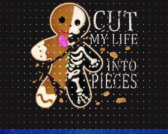 Cut My Life Into Pieces Creepmas Emo Gingerbread PNG, Elder Emo Y2K 2000s Png, Emo Mom Christmas Png, Emo Black Cookie Aesthetics