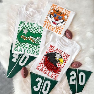 Custom Preppy Checkerboard We Are Mascot School Name Shirt, Favorite Team Shirt, Custom Mascot Retro, Mascot shirt, Checkerboard Mascot