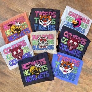 Custom Preppy Mascot Shirt, Favorite Team Shirt, Custom Mascot Shirts, School Spirit Mascot Shirt Team Fans, Personalized Team Name Shirts