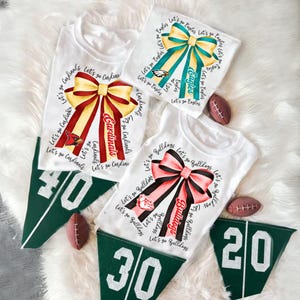Custom Mascot Bow Shirt, Coquette Bows School Spirit T-shirt, Lets Go Mascot Coquette, Coquette Mascot shirt, Personalized School Team Name