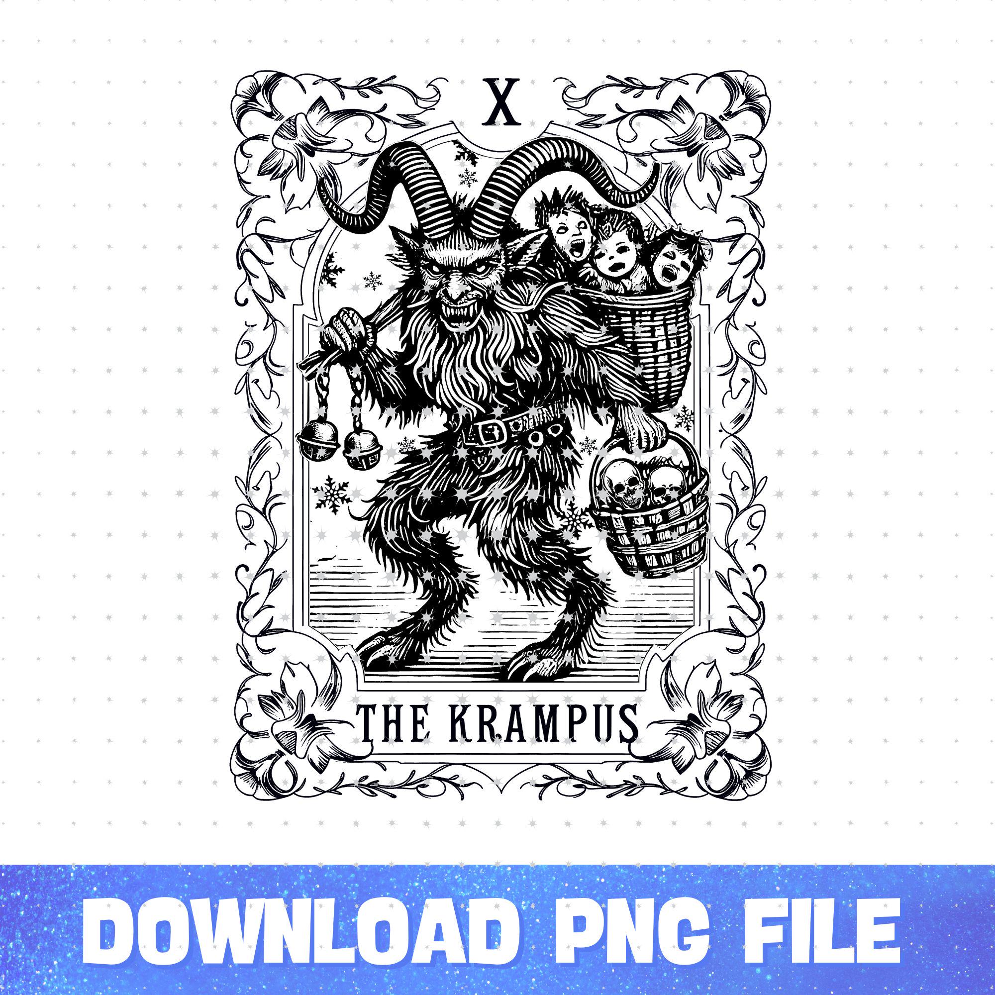 The Krampus Tarot Card Goth Christmas Png, Spooky Christmas Krampus Png, Scary Horror Christmas Png, Witchy Black Christmas Png