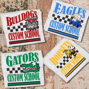 Custom Mascot Curved Team shirt, Favorite Team Shirt, Retro Mascot Tee, School Spirit Mascot Shirt, Personalized Team Name Tee