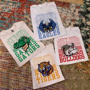 Custom Mascot School Spirit Shirts, School Mascot Tees, Team Spirit, School Spirit, Game Day, High School Spirit, Sports Team Mascot Shirt