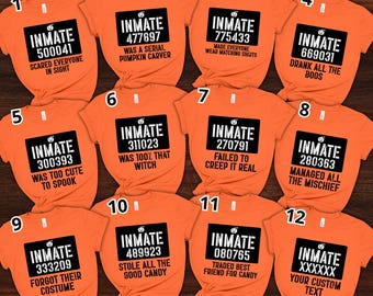 Custom County Jail Inmate Halloween Costume, Inmate Costume Funny Shirts, Halloween Party Tees, Prison Break Shirts, Prisoner Costume Shirts