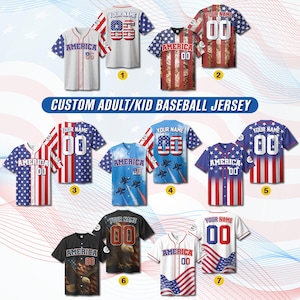 Personalized Independence day Baseball Jersey USA Flag Shirt, Custom Name American 4th of July Independence Day, Patriotic Baseball Jersey