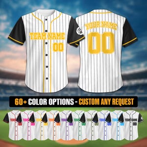 Pinstripe Customizable Baseball Jersey For Men Women Youth Kid, Custom Stripe Line Color Baseball Jersey For Fans, Matching Jersey Gift