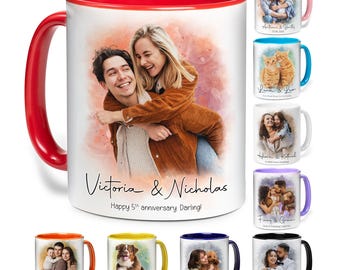 Custom Photo Mug for Men Women Couple Family, Custom Photo Coffee Mugs with 11oz 15oz, Custom Photo Mug, Custom Coffee Mug with Picture