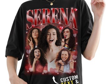 Custom Photo Bootleg Shirt for Women Men Girlfriend Boyfriend, Custom Girlfriend Face Bootleg Rap Tee, Personalized Bootleg Birthday Gift