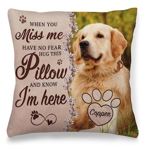 Custom Memorial Dog Pillow with photo, Personalized Pet Memorial Pillow from Photo, Custom Loss of Pet Sympathy Gift, Gift For Dog Lovers