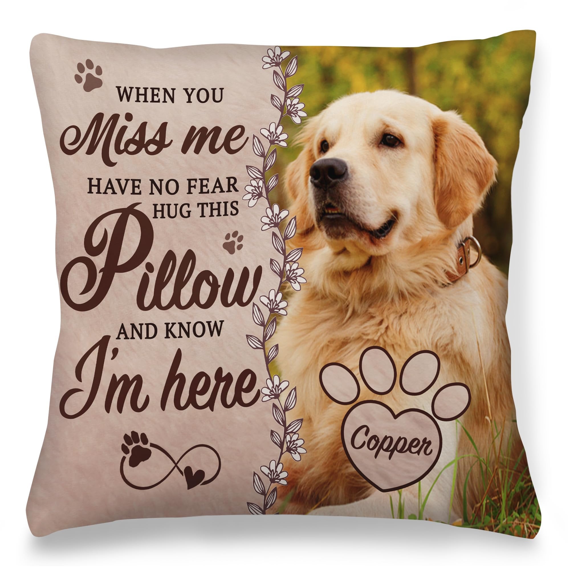 Custom Memorial Dog Pillow with photo, Personalized Pet Memorial Pillow from Photo, Custom Loss of Pet Sympathy Gift, Gift For Dog Lovers
