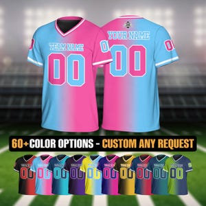 Personalisiertes Team Name Nummer Logo Fußball Trikot für Männer Frauen Jugend Kind, benutzerdefinierte Fußball Geschenk für Fan, Sportuniform Geburtstagsgeschenk