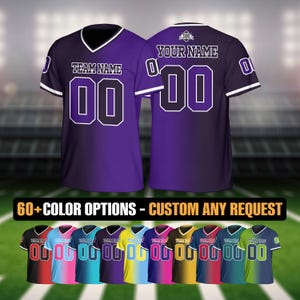 Personalized V Neck Sports Football Jersey for Men Women Youth Kid, Custom Team Jersey Sports Uniform Birthday Gift for Sport Fans