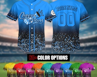 Personalized Glitter Cheer Mom Jersey Shirt, Custom Name Number Baseball Jersey, Cheerleading Mom, Gift for Cheer Mom Cheer Mama Shirt