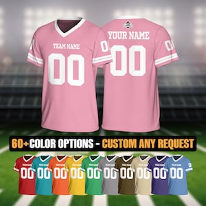 Personalized V-Neck Football Jersey For Men Women Youth Kid, Custom Team Name Number, Game Day Outfit Perfect for Team Uniforms & Fans