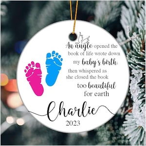 Personalized Memorial Ornament with Name and Date, Baby Loss Gift, Miscarriage Memorial for Angel Baby, Memorial Gift