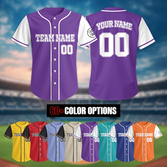 Baseball Trikot Personalisiert - Herren & Damen Baseball-Shirt Mit Logo, Name & Nummer - Gestreift Oder Einfarbig