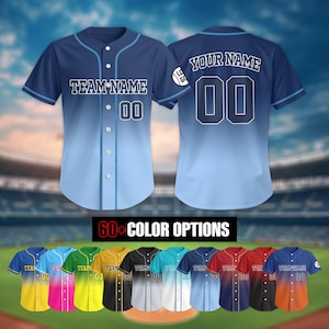 Benutzerdefiniertes Baseballtrikot mit Nummernlogo für Männer, Frauen, Jugend, Kind, benutzerdefinierter Name & Nummer Farbverlauf Jersey, Farbverlaufs-Baseball-Jersey Geschenk