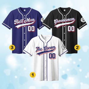 Personalized Groom Groomsmen Baseball Jersey, Custom Name Number Logo Jersey For Engagement, Married Couple, Wedding, Groomsmen Proposal