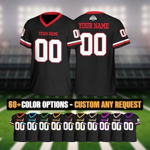 Personalized V Neck Sports Football Jersey, Custom Football Shirts Matching Sports Uniform, Football Lover Gift for Men Women Youth Kids Fan