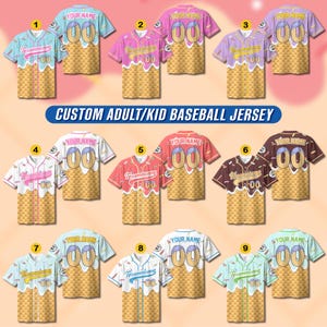 Personalized Sprinkle Drip Jersey for Men Women Youth Kid, Custom  Ice Cream Drip Baseball Jersey, Summer Sport Family Matching Outfit