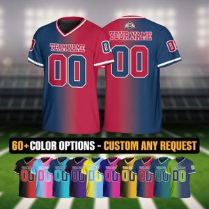 Personalized V Neck Football Jersey for Men Women Youth Kid, Custom Team Jersey Sports Uniform Birthday Gift for Sport Fans Game day Outfit
