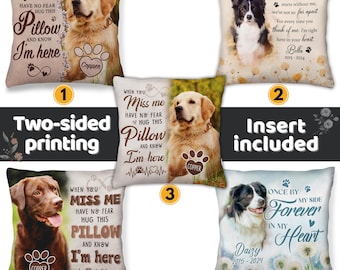 Personalized Pet Memorial Pillow from Photo, Custom Memorial Dog Pillow with photo, Custom Loss of Pet Sympathy Gift with Pet&#39;s Picture