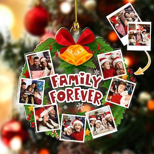 Kundenspezifische Foto Stammbaum-Weihnachtsverzierung 2024, Erinnerungen-Verzierung-Andenken-Familien-Weihnachtsdekoration Perfektes Dekorationsgeschenk für Familienmitglieder