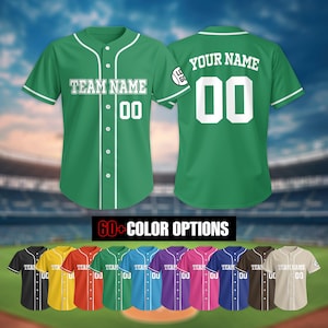 Custom Name Number Baseball Jersey for Men Women Youth Kid, Personalized Your Sport Team jersey, Baseball Uniform Perfect Gift for Fans