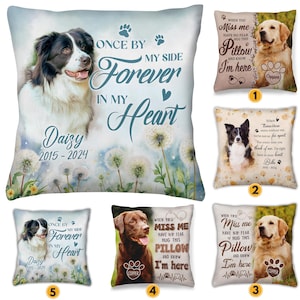 Custom Dog Pillow from photo, Personalized Pet Memorial Pillow with Photo, Dog Memorial, Dog Mom gift, Pet Loss Gift for Dog Lover