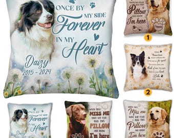 Custom Dog Pillow from photo, Personalized Pet Memorial Pillow with Photo, Dog Memorial, Dog Mom gift, Pet Loss Gift for Dog Lover