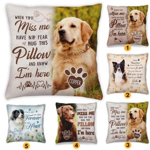 Custom Dog Pillow from photo, Personalized Pet Memorial Pillow with Photo, Dog Memorial, Dog Mom gift, Dog Passing Away Gifts Personalized