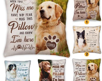 Custom Dog Pillow from photo, Personalized Pet Memorial Pillow with Photo, Dog Memorial, Dog Mom gift, Dog Passing Away Gifts Personalized