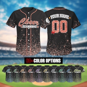 Custom Team Name Number Glitter Baseball Jersey For Adult Kid, Personalized Team Group Matching Jersey, Baseball Mom Cheer Glitter Jersey