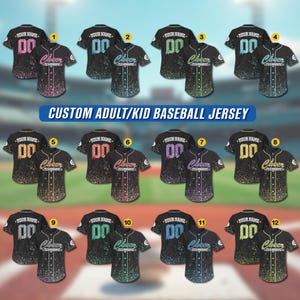 Custom Team Name Number Glitter Baseball Jersey For Adult Kid, Personalized Team Group Matching Jersey, Faux Glitter, Cheer Glitter Jersey