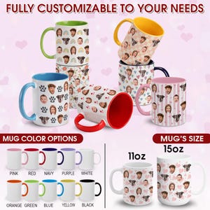 Custom Photo Mug with Faces for Family Friend Couple Pet Lovers, Personalized Cup with Photo, Custom Mug Photo, Custom Cup for Father's Day image 4