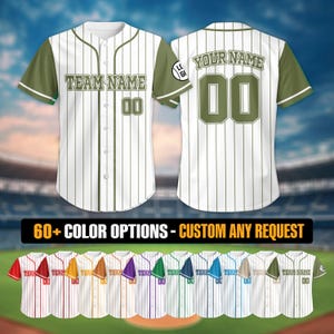 Custom Pinstripe Baseball Jersey With Team Name Number Logo, Jersey for Men Women Youth Kid, Gifts for Baseball Lover Fan Couple Jersey