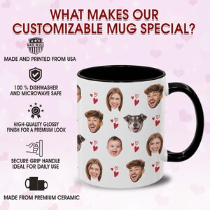 Custom Photo Mug with Faces for Family Friend Couple Pet Lovers, Personalized Cup with Photo, Custom Mug Photo, Custom Cup for Father's Day image 7