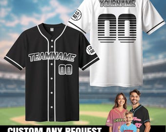 Custom Baseball Jersey With Number Logo for Men Women Youth Kid, Custom Name & Number Gradient Color Jersey, Custom on request