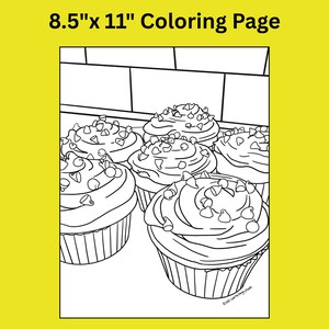 Printable Coloring Page | 1 Page | Cupcakes (PDF Download)