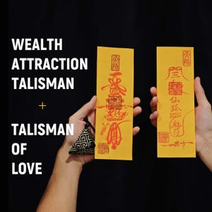Love & Wealth Fu Talisman Set: Hand-Drawn Taoist Amulets