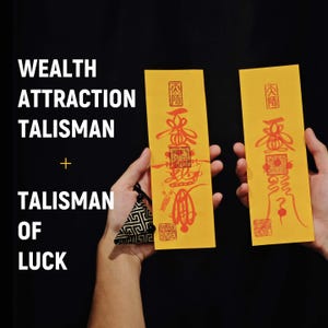 Money Attraction Spell, Lucky Charms, Protection Talisman, Fu Talisman, Good Luck Charms, Talisman Necklace, Witchcraft, Taoist Amulet,