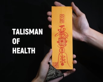 Hand-Drawn Health Talisman: Taoist Amulet for Good Luck