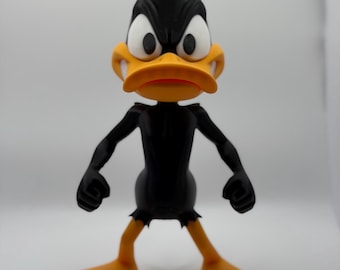 Klassisk svart Daffy Duck tecknad figur – Handgjord samlarfigur – Skrivbordsleksak och hylldekor i retrostil
