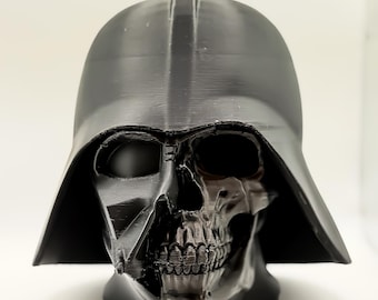 Darth Vader mörk sci-fi-hjälm skalleskulptur - gotisk skurkhjälmdekor
