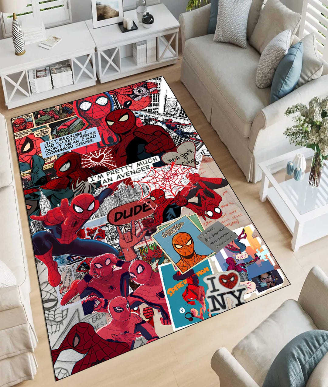 Spiderman Rug, Spiderman Room Decor, Spider Man, Custom Rug, Gift Rug ...