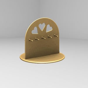 Heart-Themed Jewelry and Earring Stand - 3D Printable STL File