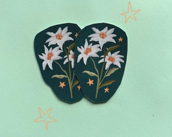 Edelweiss Flower Sticker – 2" Glossy Vinyl Decal